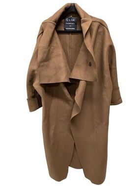 QxAA Arianna Alexis Trench Wool-Blend Drape Coat